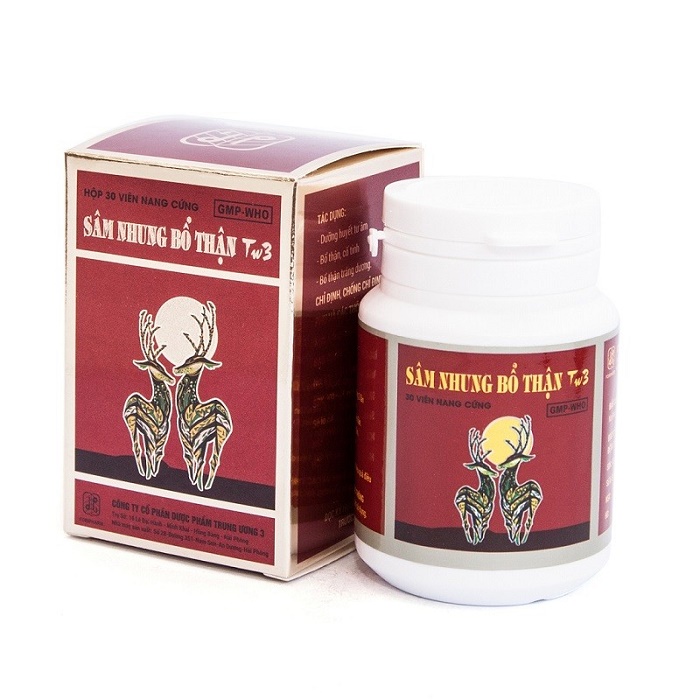 Sâm nhung bổ thận TW3 được bào chế từ nhiều vị thuốc quý