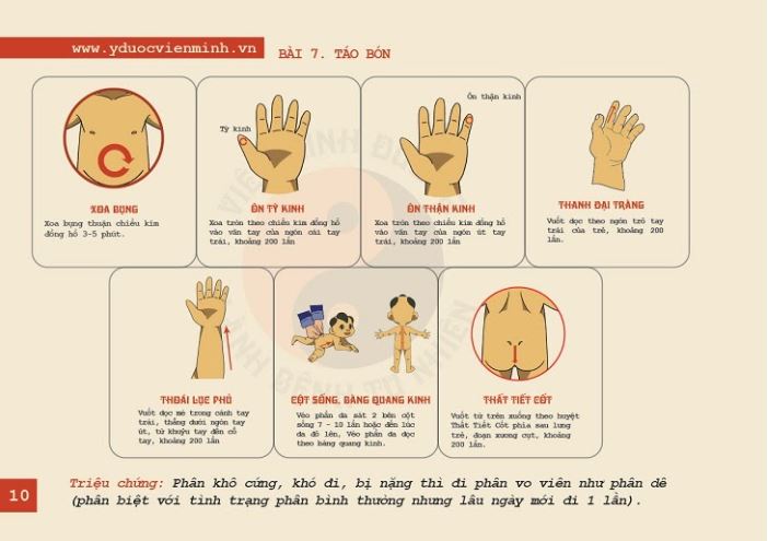 Massage trị táo bón cho bé